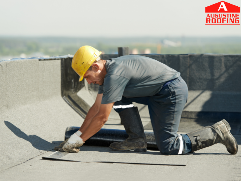 Flat roof repair technician